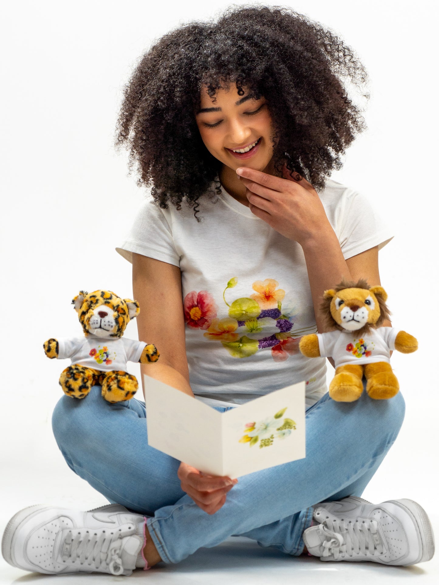 Stuffed Animals with nasturtium, ageratum, and poppies Tee