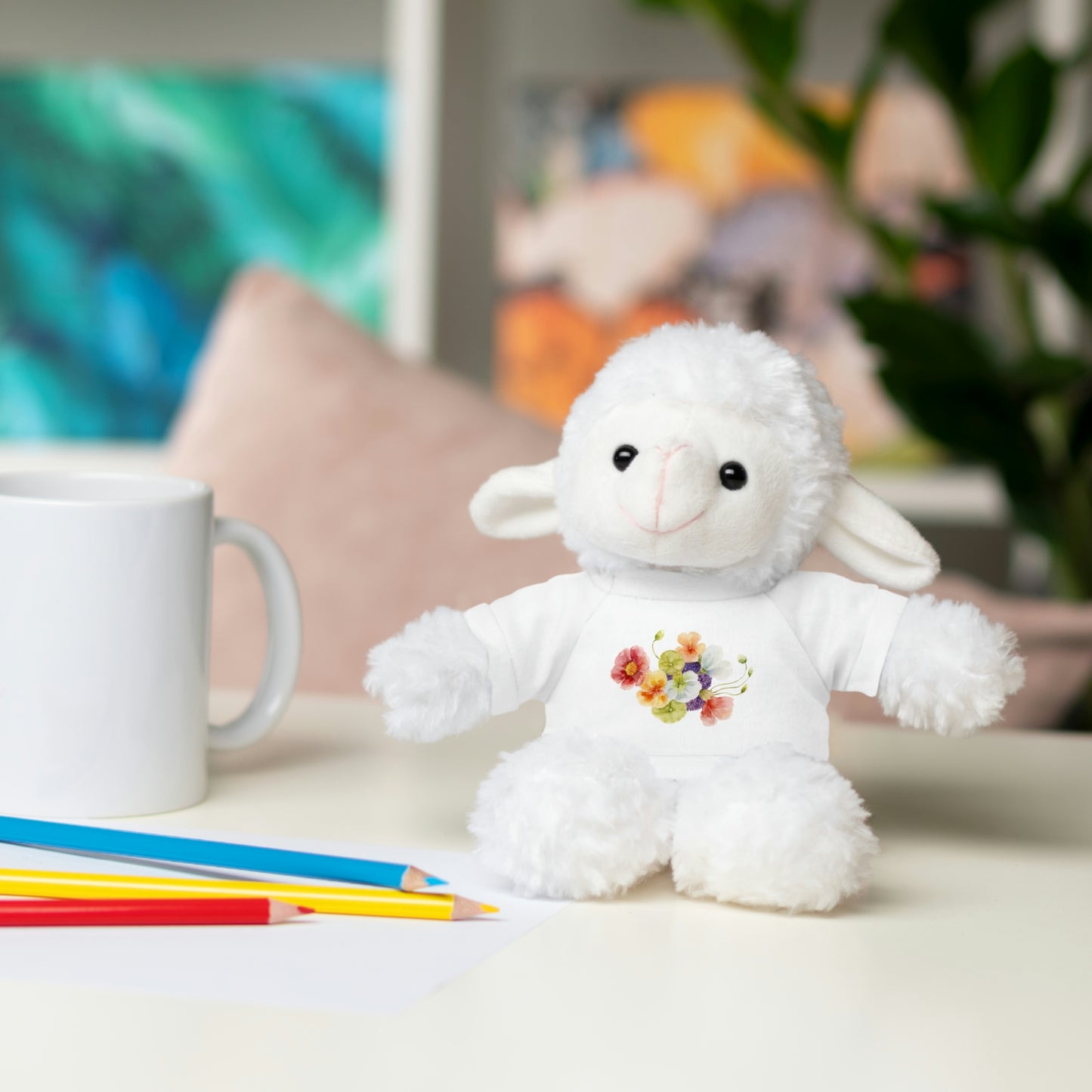 Stuffed Animals with nasturtium, ageratum, and poppies Tee