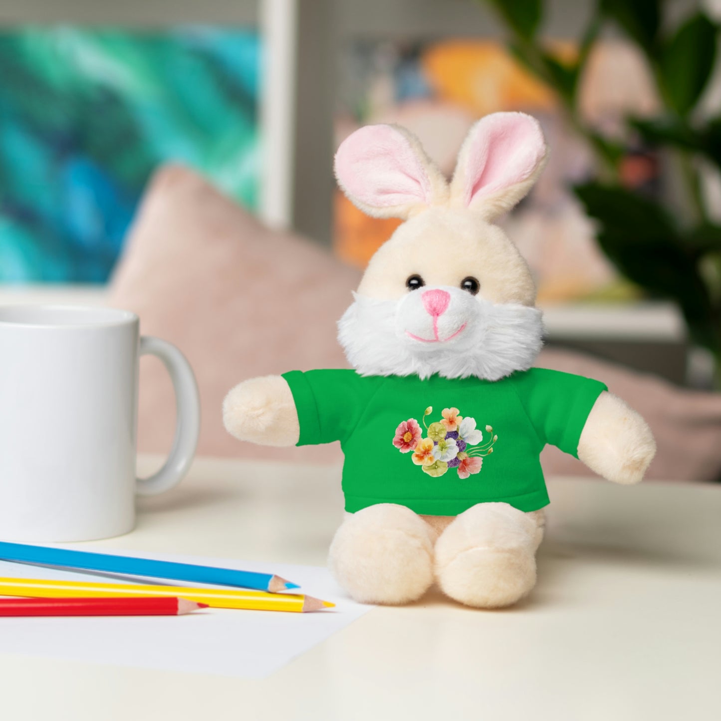 Stuffed Animals with nasturtium, ageratum, and poppies Tee