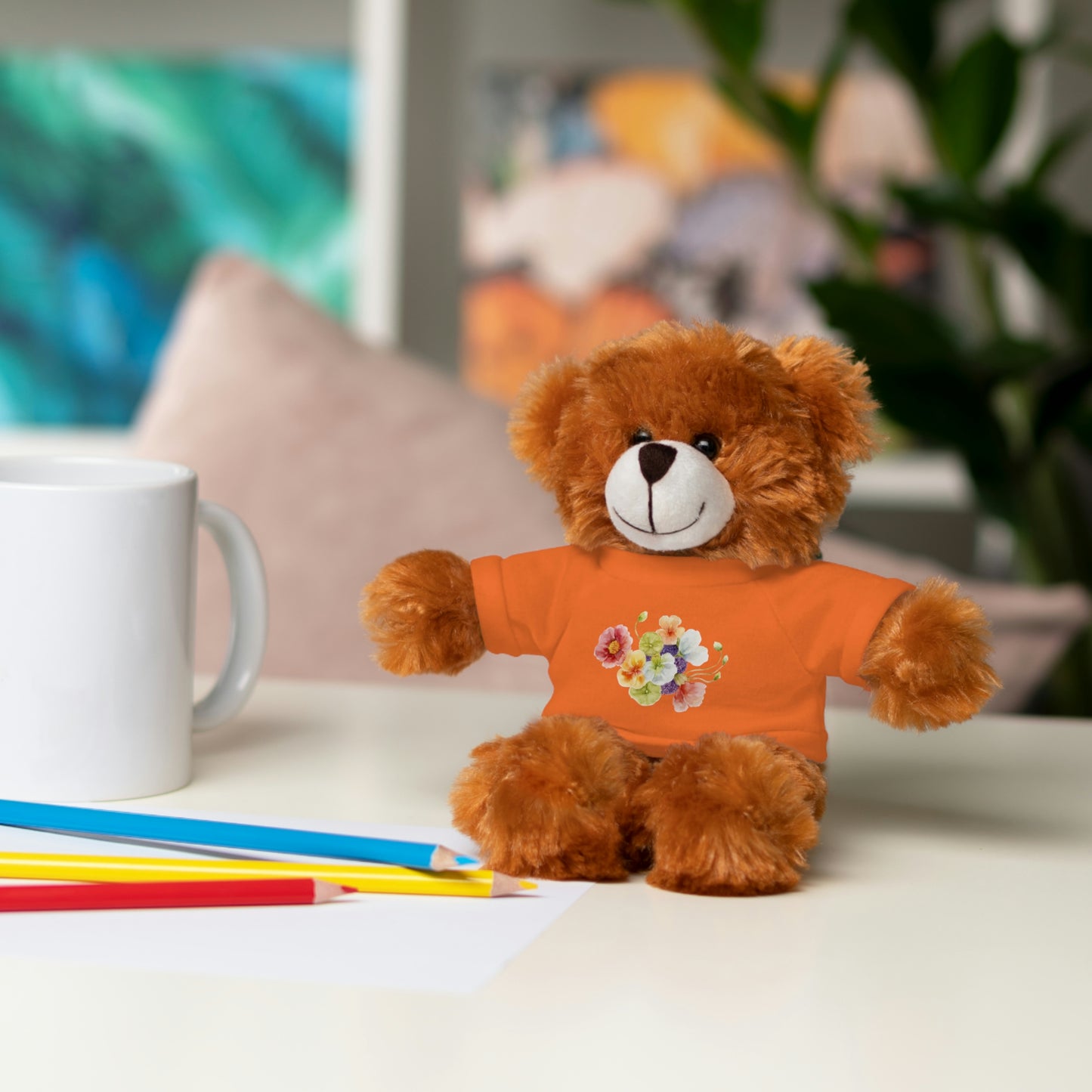 Stuffed Animals with nasturtium, ageratum, and poppies Tee