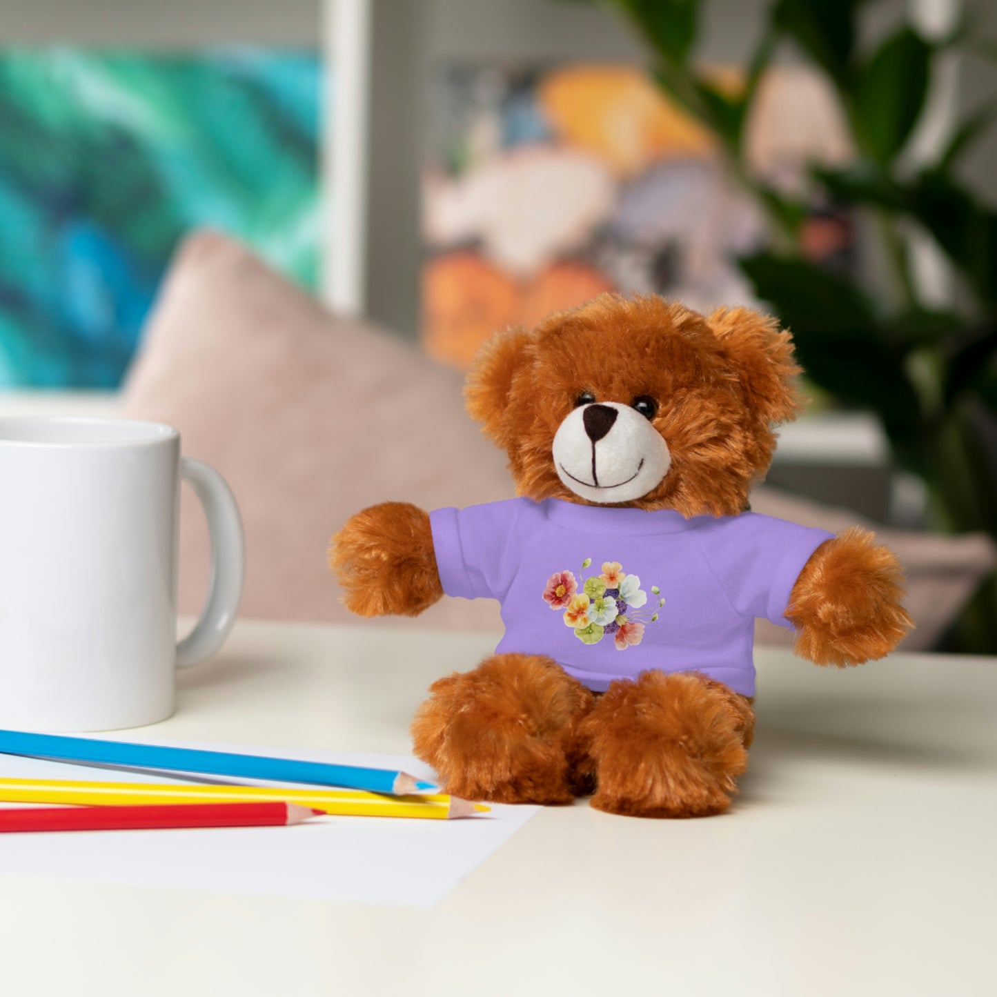 Stuffed Animals with nasturtium, ageratum, and poppies Tee