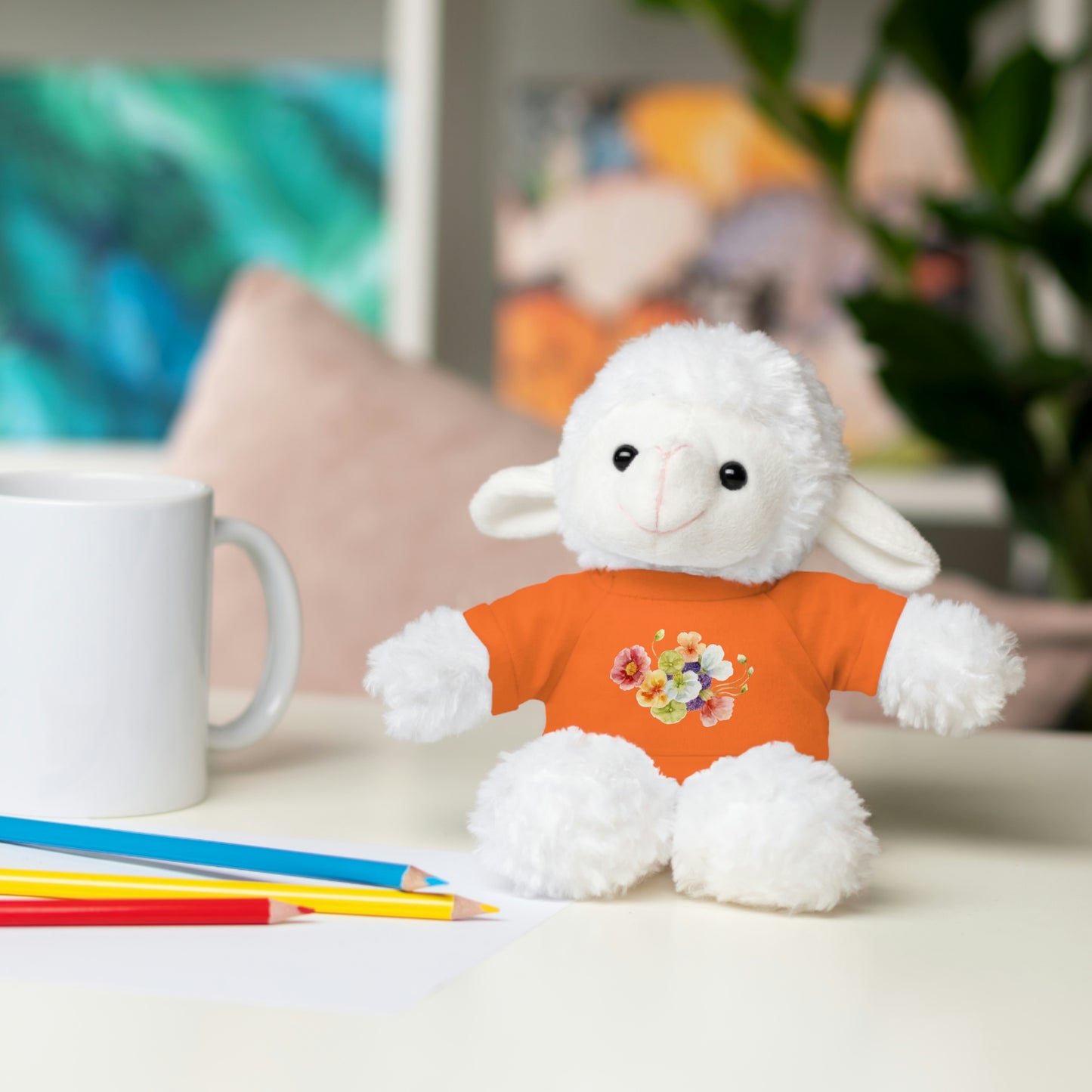 Stuffed Animals with nasturtium, ageratum, and poppies Tee