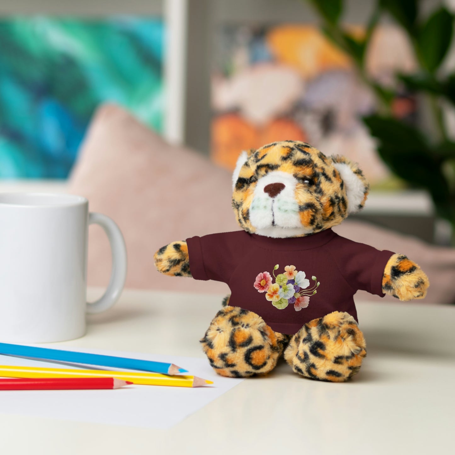 Stuffed Animals with nasturtium, ageratum, and poppies Tee