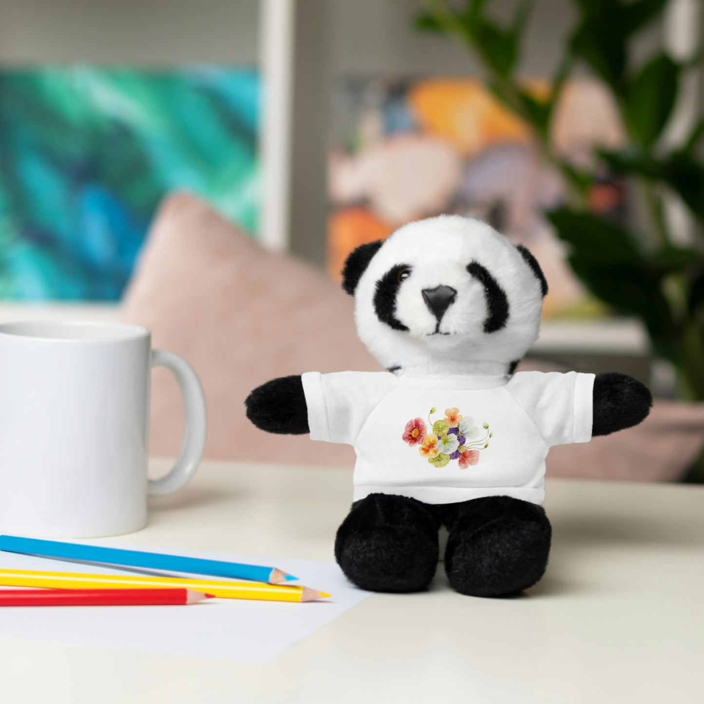 Stuffed Animals with nasturtium, ageratum, and poppies Tee