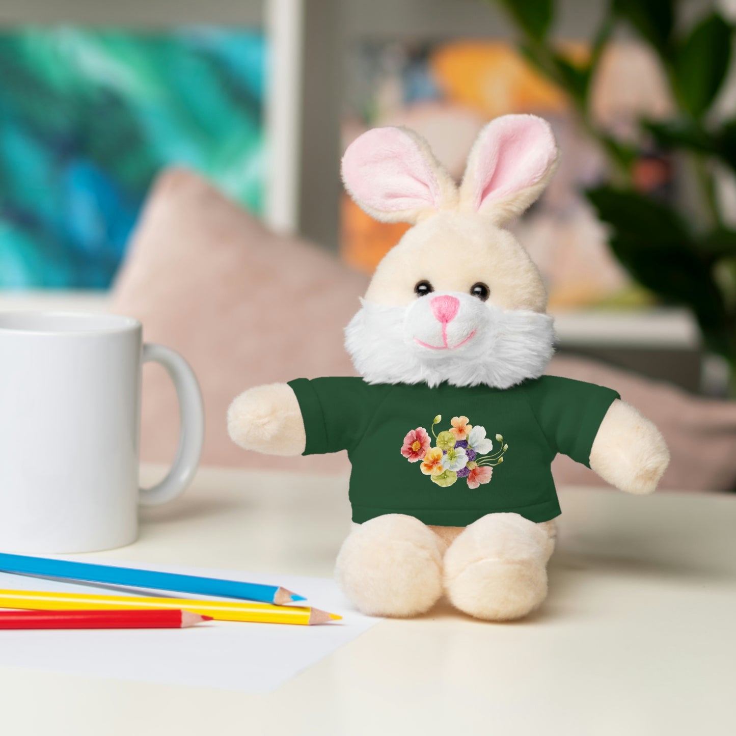 Stuffed Animals with nasturtium, ageratum, and poppies Tee