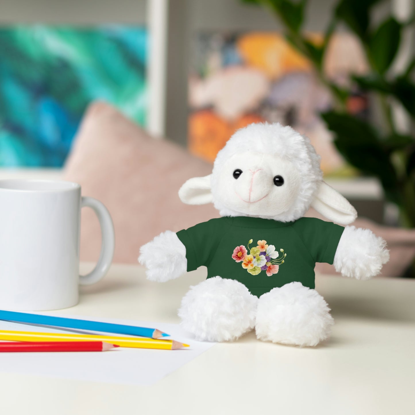 Stuffed Animals with nasturtium, ageratum, and poppies Tee