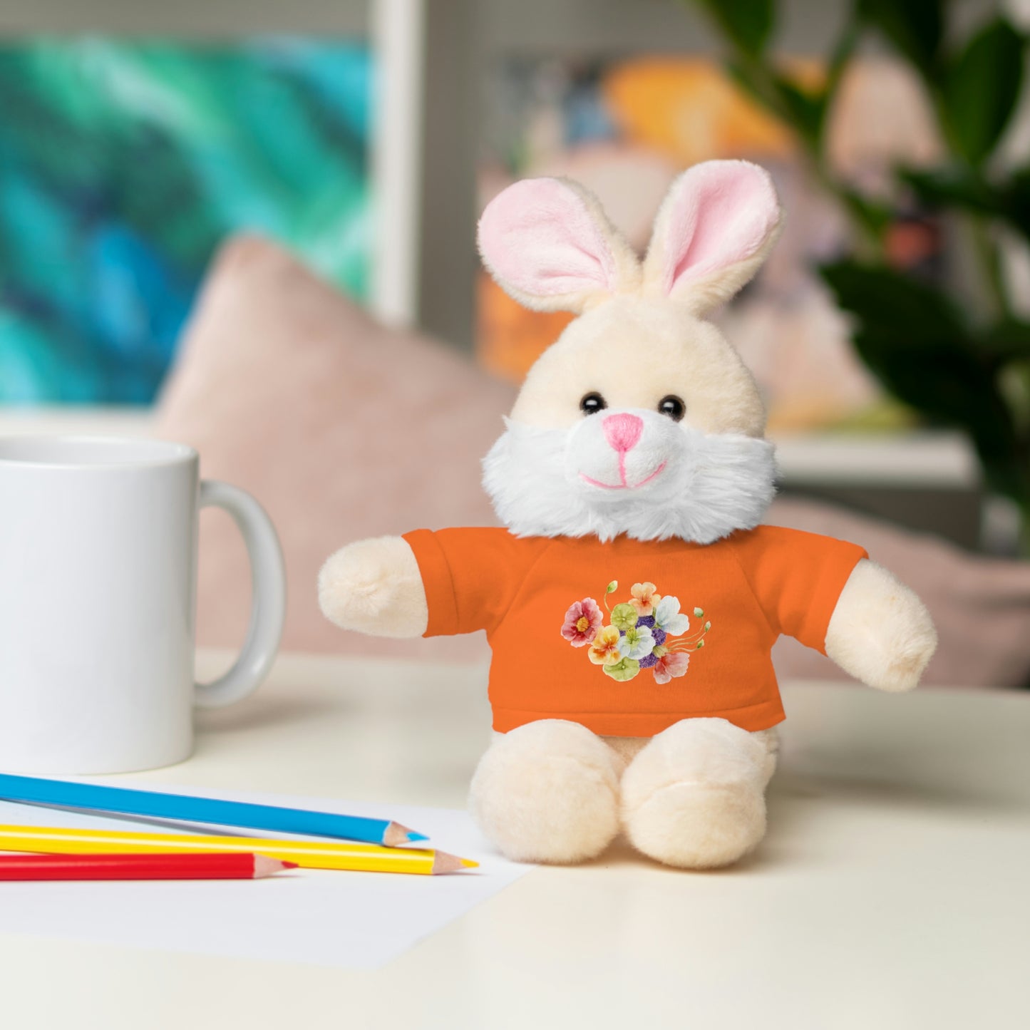 Stuffed Animals with nasturtium, ageratum, and poppies Tee