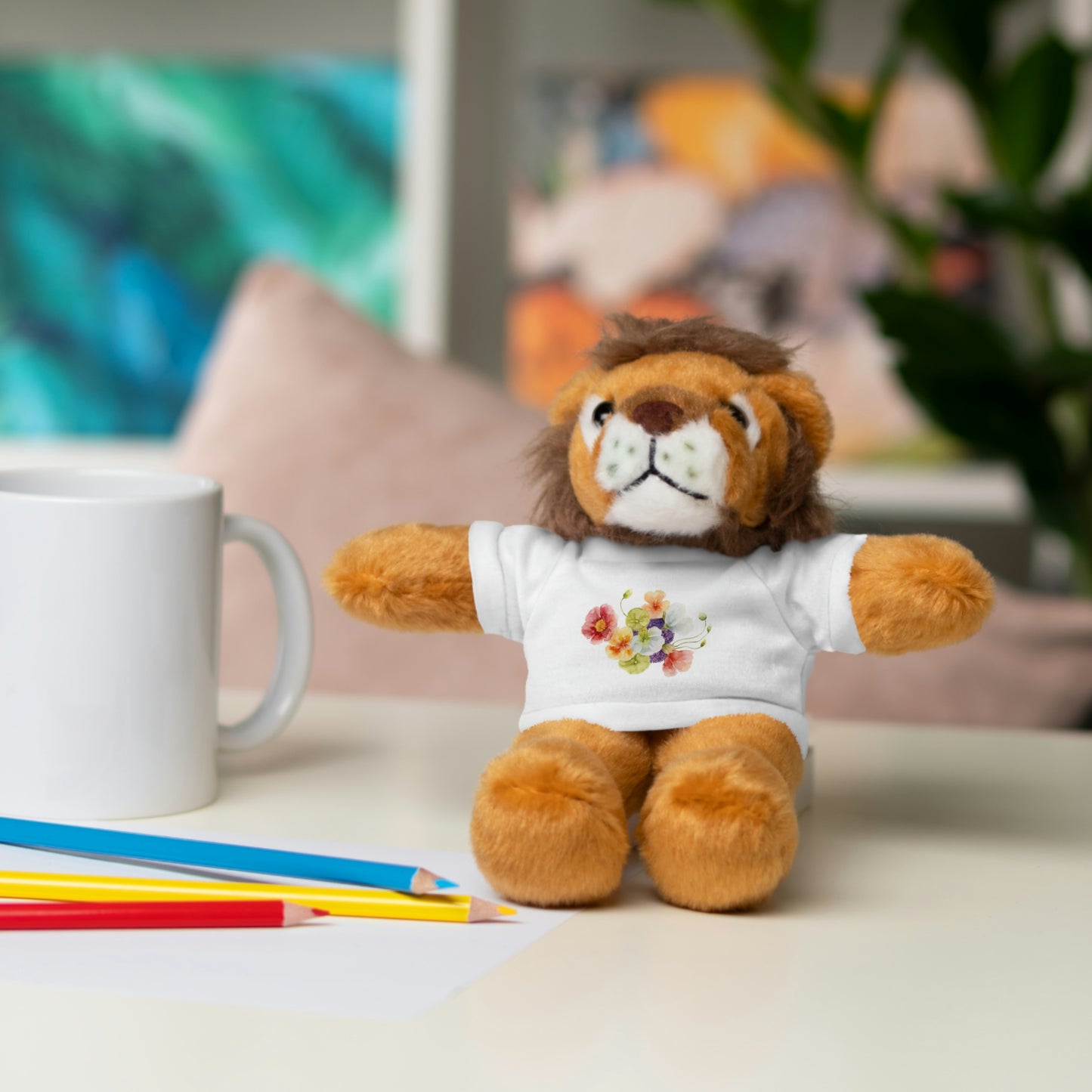 Stuffed Animals with nasturtium, ageratum, and poppies Tee