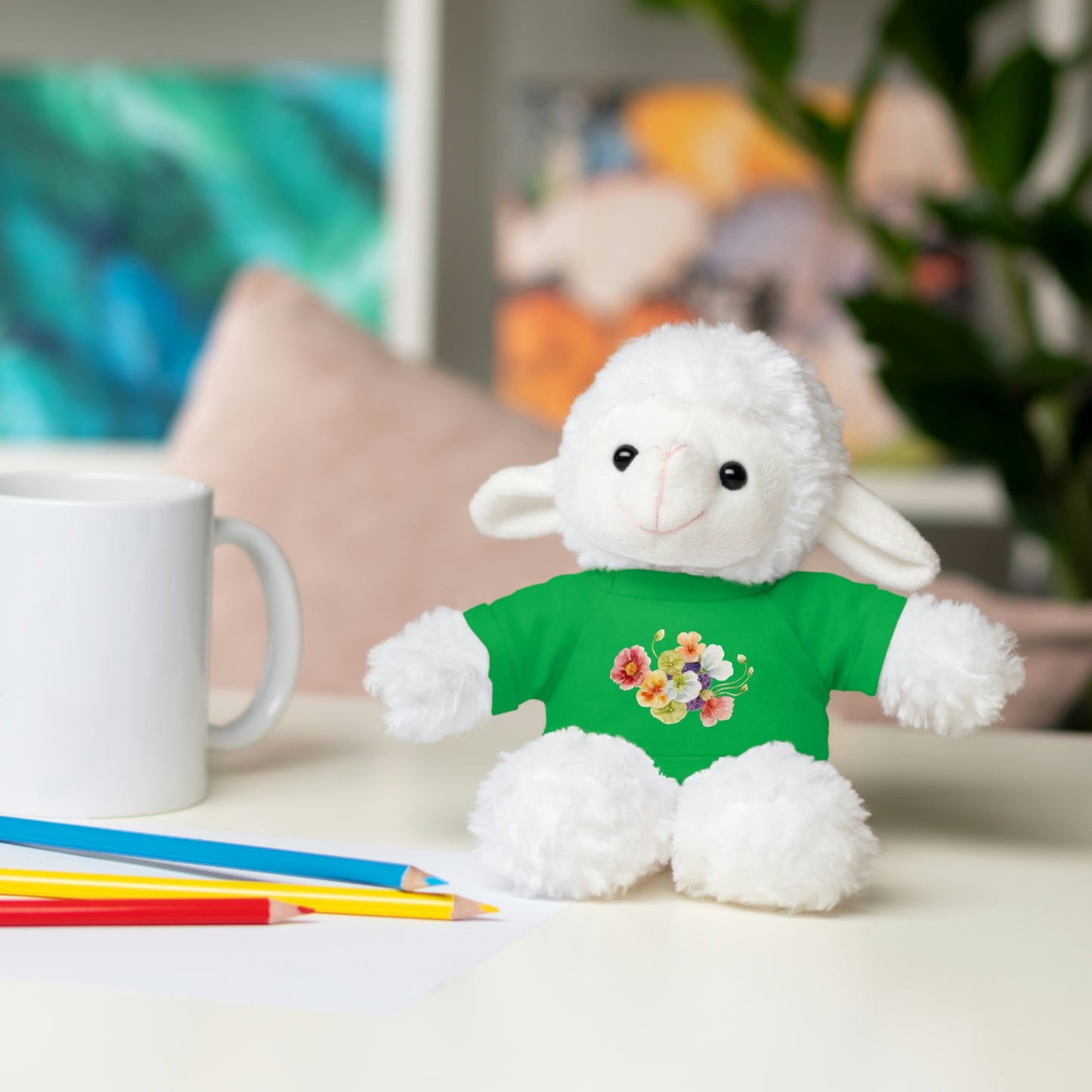 Stuffed Animals with nasturtium, ageratum, and poppies Tee